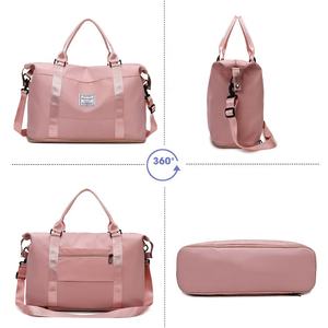 Bolso de gimnasio de poliéster personalizado para mujer, bolsa de expansión escalable, 6 colores, 2 tamaños, impermeable, Rosa - Product Image 5