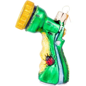Personalised shapes Garden Hose Nozzle themed Christmas ornament wholesale hand blown painted glass Garden tree ornaments