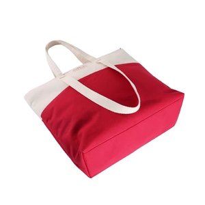 Bolsa de hombro reutilizable personalizada al por mayor de fábrica, con logo bordado e impreso en seda, color naranja vibrante, ideal para regalo. - Product Image 3