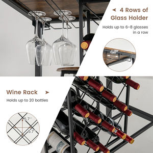 Cross-border country style kitchen dining table and chair set, simple home <b>square</b> bar table and bar stool <b>combination</b> set - Product Image 4