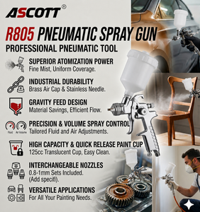 <span class=keywords><strong>Pistolet</strong></span> à <span class=keywords><strong>peinture</strong></span> pneumatique professionnel <span class=keywords><strong>LVLP</strong></span> R805 125cc avec buse de 0,8-1 mm, pulvérisateur de <span class=keywords><strong>peinture</strong></span> par gravité, <span class=keywords><strong>pistolet</strong></span> de pulvérisation industriel - Product Image 3