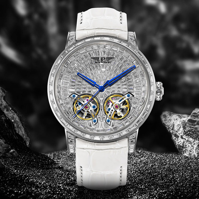 Pindu 6656 Authentic Men's Automatic Mechanical Watch Hollow Tourbillon Waterproof Calendar Luxury Brand Wristwatch