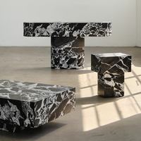 Table console en marbre noir antique Cammy Stone pour cuisine, salle de bain, villa - Design moderne, durable