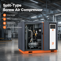 Compresseur d'air à vis de type split 45 kW 16 bars, contrôle intelligent PLC HMI, économe en énergie, refroidi par air pour usine de soufflage