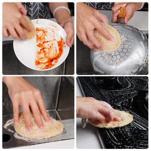 100% натуральная биоразлагаемая мочалка, губка для мочалки, губка для чистки, кухонная мочалка, эллипс, Органическая прямоугольная мочалка - Product Image 5