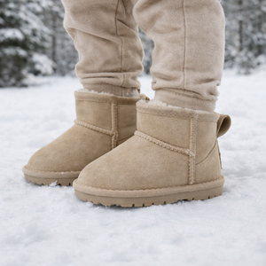 Bottes d'hiver pour enfants, dessus en <span class=keywords><strong>daim</strong></span> synthétique, doublure en fausse fourrure, semelle intérieure en TPR, bottes à la cheville pour enfants - Product Image 5