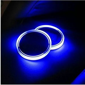 Portavasos LED solar azul <span class=keywords><strong>de</strong></span> alta calidad, posavasos acrílico para bebidas, accesorio para coche - Product Image 3