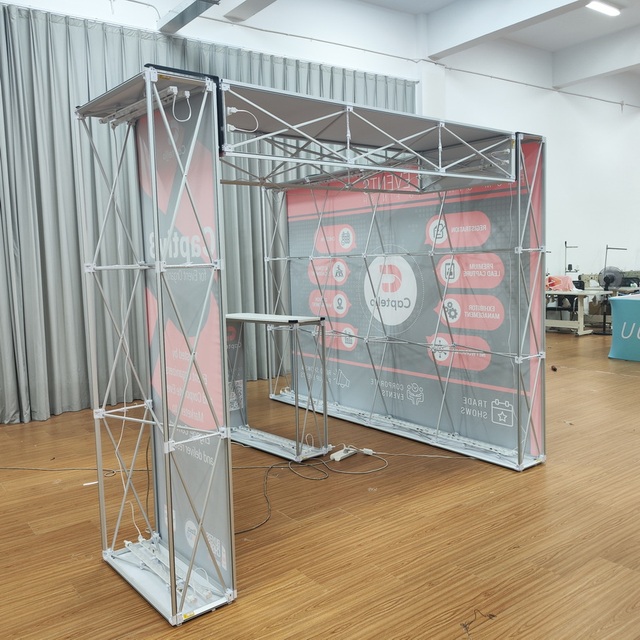Lightweight Modular Aluminum Arch Stand Business Display Backdrop Dye Sublimation Printing Easy Assembly for Mobile Trade Show
