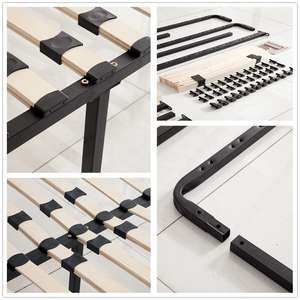 Nouveau cadre de <span class=keywords><strong>lit</strong></span> de plate-forme en métal de conception avec l'assemblage facile de lattes en bois - Product Image 3