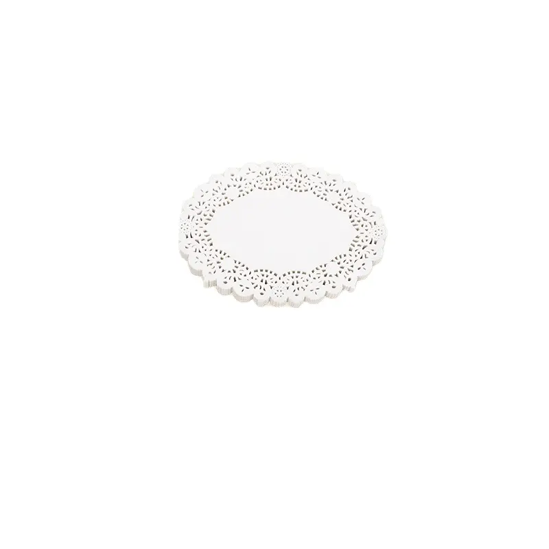9*6.5-inch hình bầu dục thanh lịch màu trắng ren doilies 150 gói với Polka dots-dùng một lần placemats cho đám cưới bên Thủ công mỹ nghệ trang trí nội thất
