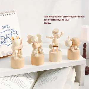 Kayu Mini Hewan Dekorasi Meja Rumah Kreatif Lucu Anak-anak Mainan Pendidikan Gaya Nordic Dekorasi Kamar Tidur Mainan Murah