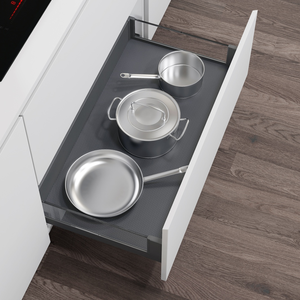 Cesta de Almacenamiento Extraíble Multifuncional de Aluminio y Vidrio, Ecológica y Resistente, con Sistema de Cierre Suave <span class=keywords><strong>para</strong></span> Gabinete - Product Image 3
