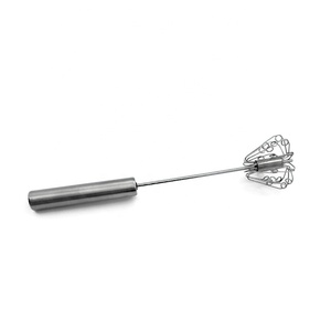 <span class=keywords><strong>Batteur</strong></span> à oeufs <span class=keywords><strong>manuel</strong></span> en acier inoxydable rotatif à poussée manuelle de 10 pouces pour mélanger, fouetter, battre et remuer - Product Image 4