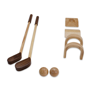 Mini Course de Golf en bois pour enfants, <span class=keywords><strong>jeu</strong></span> d'intérieur, jouets avec <span class=keywords><strong>club</strong></span>, balles, trous et barrières, pièces - Product Image 4