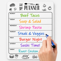 Planificateur de repas magnétique effaçable à sec pour réfrigérateur A4 (8,5x12 pouces) Tableau de menu hebdomadaire en papier Tableau blanc magnétique pour réfrigérateur
