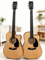 Spruce Mahogany Laminate Acoustic Guitar 41" Cutaway Matte Natural Color