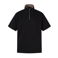 T-shirt d'été personnalisable pour hommes pour POLO et revers Nouveau patchwork à carreaux rétro américain Design simple