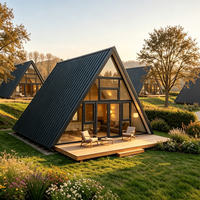 Maison préfabriquée en forme de A, cabane modulaire de glamping, maisonnette préfabriquée en forme de A pour les stations de villégiature