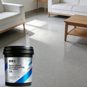 Revêtement liquide pour sols en résine époxy bicomposante auto-nivelante, écologique, personnalisé en usine, avec sable coloré et terrazzo de quartz, à appliquer au pinceau - Product Image 1