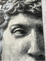 Classique personnage Statue Vintage David gris pierre marbre coupe à la main mosaïque murale Jet d'eau carreaux mur Puzzle Art marbre mosaïque