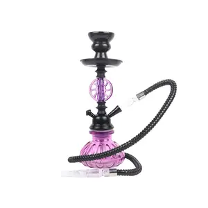 Narghilè in lega Premium di lusso caldo con Clip per tubo narghilè arabo narghilè shisha viola con telecomando scava fuori il Set completo