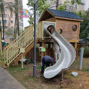 Tobogán abierto <span class=keywords><strong>curvo</strong></span> de acero inoxidable 304 para niños de jardín al aire libre de alta calidad para <span class=keywords><strong>piscina</strong></span> - Product Image 3