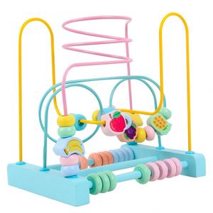 Jouet créatif pour bébé, excellent cadeau : labyrinthe de perles classique en bois avec circuit de perles pour bébés - Product Image 1