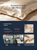 Taie d'oreiller en soie brodée avec logo, certifiée Oeko-Tex, écologique, haut de gamme, cadeau personnalisé, douce, respirante, pour un sommeil réparateur, mariage