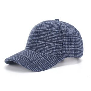 Vente en gros de casquette de baseball unisexe personnalisée 6 panneaux casquette de sport d'hiver à la mode noir bleu 100% polyester couvre-chef réglable soleil - Product Image 1