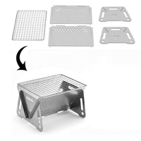 Mini poêle de camping pliable en acier inoxydable pour l'extérieur Poêle à bois portable pour le camping
