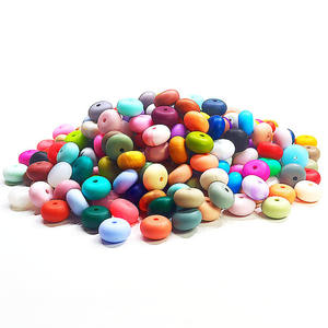 Venta al por mayor 14MM Multicolor impreso cuentas de silicona suave bebé <span class=keywords><strong>chupete</strong></span> <span class=keywords><strong>cadena</strong></span> DIY cuentas anticaída cuentas sueltas - Product Image 3