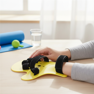 Corrector de postura y separador de dedos, guante de rehabilitación amarillo para hemiplejia por accidente cerebrovascular, férula - Product Image 3