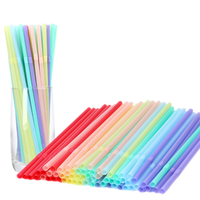 Pailles jetables 210*6mm pour Bubble Tea, épaisses, arc-en-ciel, en plastique, pour fournitures de fête