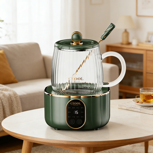 Taza Eléctrica Inteligente Multifunción con Calentamiento Automático para Café y Té, con Base Calefactora, para Hogar y Oficina, Taza de Vidrio para Cocinar - Product Image 1