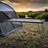Table pliante multifonctionnelle pour l'extérieur en filet Portable en fer BBQ Camping Table de pique-nique Grille d'égouttage Planche de bambou Vaisselle en métal