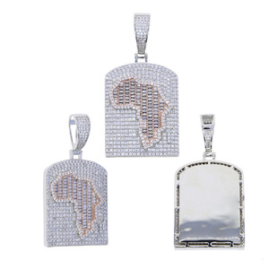 Nouveau Collier Pendentif Carte du <span class=keywords><strong>Monde</strong></span> Hip Hop, Micro-Pavé de Zircons Cubiques, Entièrement Sertie, pour Hommes, Style Rapper Urbain, Vente en Gros - Product Image 2
