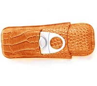 Sac de rangement en cuir Croco 2 pièces porte-cigare de voyage avec plusieurs couleurs