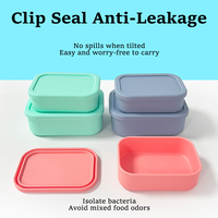 Boîte de préparation de repas en silicone portable, étanche, réutilisable, empilable, boîte de rangement alimentaire en silicone, boîte à lunch