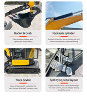 Excavator Mini China Harga Murah Excavator 1,6 Ton Mini Excavator Crawler Kecil Buatan China Mini Digger Crawler Excavator