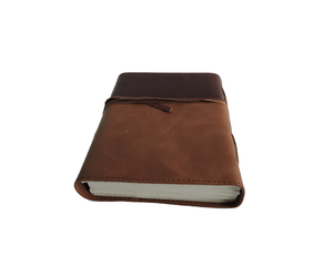 Rustic Brown Genuine Leather Bound B6 Planner Handmade Craft Pages Daily Journal Writing Notebook for Travel and Notes - Product Image 5