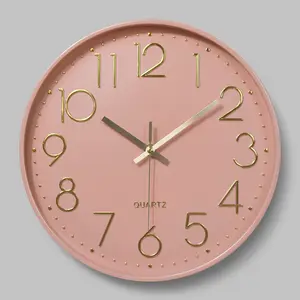 Orologio da parete muto a specchio in oro rosa delicato da 30cm per camerette orologi con bordi spessi Reloj de pared camera da letto corridoio decorazioni per la casa