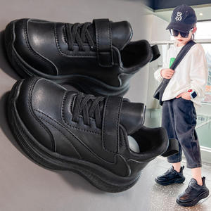 Chaussures de sport noires pour garçons printemps-automne 2025, nouvelles chaussures de course décontractées à semelle souple pour filles, chaussures polyvalentes pour papa, chaussures artificielles pour enfants - Product Image 3