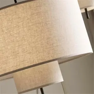 Nordic Wabi Sabi lámpara colgante LED de lino hecha a mano candelabro medio para comedor sala de estar dormitorio decoración del hogar Cob luz colgante - Product Image 5