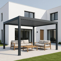 Gazebo moderne à toit rigide en aluminium 6063-T5, résistant aux UV, à la neige, à l'eau, écologique, coupe-vent, pour balcon