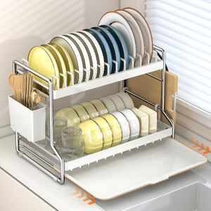 Organizador <span class=keywords><strong>de</strong></span> 2 niveles, estante <span class=keywords><strong>de</strong></span> secado para exhibición <span class=keywords><strong>de</strong></span> <span class=keywords><strong>platos</strong></span>, Colección Sweet Home, estante <span class=keywords><strong>de</strong></span> Metal para <span class=keywords><strong>platos</strong></span> <span class=keywords><strong>de</strong></span> restaurante <span class=keywords><strong>con</strong></span> cubierta, armario como - Product Image 1