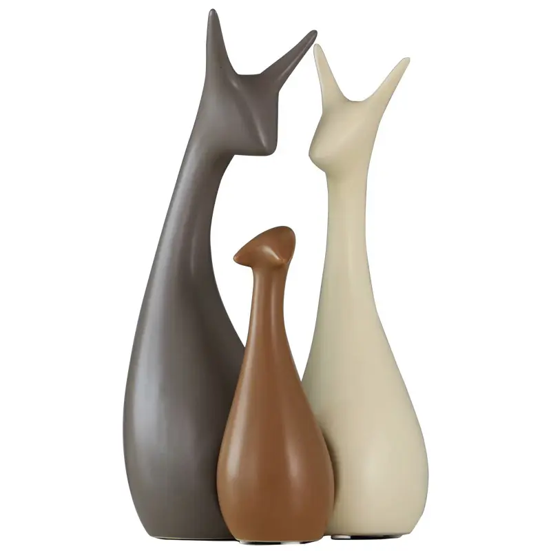 nordic Home Decoration Accessories Modern Figurines Ceramic Abstract Statues Living Room Decoration Office Desk Decor