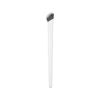 Pinceau à fond de teint professionnel de luxe de haute qualité à manche en bois peint en blanc, poils synthétiques véganes, marque privée