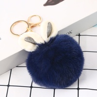 Porte-clés tendance avec oreilles de lapin et boule de fourrure, nouveau pendentif en peluche imitation fourrure de lapin, style dessin animé, pour célébrités d'Internet