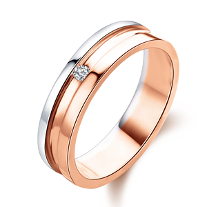 Tùy Chỉnh Chất Liệu Nhẫn 0.2 Carat Vòng Kim Cương Nhẫn Sang Trọng Thiết Kế Thời Trang Màu Trắng Và Màu Vàng Đôi Màu Sắc Kết Hợp Nhẫn - Product Image 1