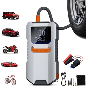 TURUI Démarreur de batterie de voiture 2-en-1 et <span class=keywords><strong>gonfleur</strong></span> de pneus, compresseur d'air 150 PSI, batterie externe portable 6000 mAh, outil de démarrage d'urgence automobile - Product Image 1